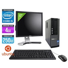 Ordinateur Optiplex 790 SFF + Ecran 17'' - Noir - Intel Core i5-2400 / 3.10 GHz - RAM 4 Go - HDD 250 Go - DVD - Gigabit Ethernet - Linux - Ubuntu