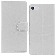 Coque et étui téléphone mobile EbestStar Etui Portefeuille pour iPhone 7, iPhone 8 PU Cuir Porte-Cartes Support Stand, Blanc + Film VERRE Trempé