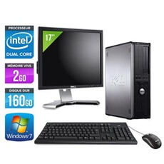 Ordinateur Optiplex 780 Desktop + Ecran 17' - Gris - Intel Core Duo E5300 / 2.60 GHz - RAM 2 Go - HDD 160 Go - DVD - Gigabit Ethernet - Windows 7
