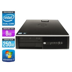Unité centrale Elite 8200 SFF - Noir - Intel Pentium G840 / 2.80 GHz - RAM 8 Go - HDD 250 Go - DVD - Gigabit Ethernet - Windows 7 Professionnel