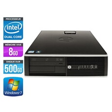 Unité centrale Elite 8200 SFF - Noir - Intel Pentium G840 / 2.80 GHz - RAM 8 Go - HDD 500Go - DVD - Gigabit Ethernet - Windows 7 Professionnel