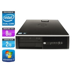 Unité centrale Elite 8200 SFF - Noir - Intel Pentium G840 / 2.80 GHz - RAM 8 Go - HDD 2 To - DVD - Gigabit Ethernet - Windows 7 Professionnel