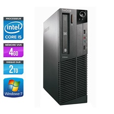 Unité centrale ThinkCentre M81 SFF - Noir - Intel Core i5-2400 / 3.10 GHz - RAM 4 Go - HDD 2 To - DVDRW - Gigabit Ethernet - Windows 7 Professionnel