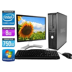 Ordinateur Optiplex 780 Desktop + Ecran 17'' - Gris - Intel Core 2 Duo E7500 / 2.93 GHz - RAM 8 Go - HDD 750 Go - DVD - Gigabit Ethernet - Windows 7