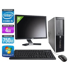 Ordinateur Elite 8100 SFF + Ecran 20'' - Noir - Intel Core i5-650 / 3.2 GHz - RAM 4 Go - HDD 750 Go - DVDRW - Gigabit Ethernet - Windows 7