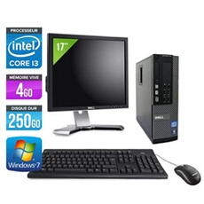 Ordinateur Optiplex 790 SFF + Ecran 17'' - Noir - Intel Core i3-2120 / 3.30 GHz - RAM 4 Go - HDD 250 Go - DVDRW - Gigabit Ethernet - Windows 7