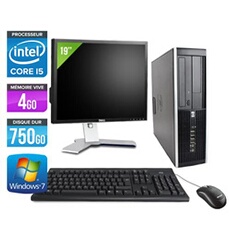Ordinateur Elite 8100 SFF + Ecran 19'' - Noir - Intel Core i5-650 / 3.2 GHz - RAM 4 Go - HDD 750 Go - DVDRW - Gigabit Ethernet - Windows 7