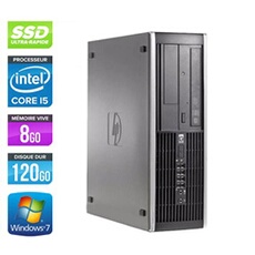 Unité centrale Elite 8300 SFF - Noir - Intel Core i5-3470 / 3.20 GHz - RAM 8 Go - SSD 120 Go - DVDRW - Gigabit Ethernet - Windows 7 Professionnel