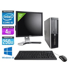 Ordinateur Elite 8100 SFF + Ecran 17'' - Noir - Intel Core i5-650 / 3.2 GHz - RAM 4 Go - HDD 250 Go - DVDRW - Gigabit Ethernet - Windows 10