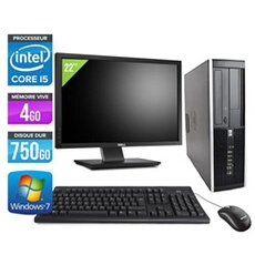 Pc Elite 8200 SFF + Ecran 22'' - Noir - Intel Core i5-2400 / 3.10 GHz - RAM 4 Go - HDD 750 Go - DVD - Gigabit Ethernet - Windows 7 Professionnel