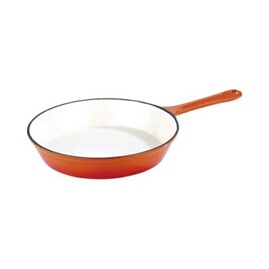 Ancien poelon caquelon en fonte émaillé orange le creuset 22cm - Arts de la table Ancien poelon caquelon en fonte émaillé orange le creuset 22cm - Arts de la table