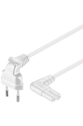 Câble Électrique Bipolaire Format Huit Coudé 5m Blanc