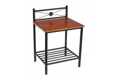 Chevet Pegane Table De Chevet St58 En Bois Brun Et Pieds En Metal