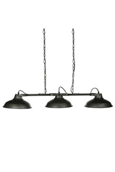 lampe de lecture pegane lampe suspension métal de 3 têtes noir, l.107 x p.27 x h.65 cm --