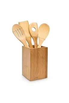 ustensile de cuisine generique relaxdays 10014471 set de 5 pièces ustensile de cuisine cuillère spatule bambou
