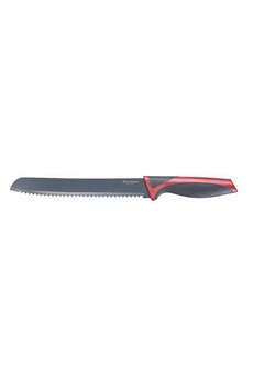14552280 couteau à pain avec protection de lame pp/inox/tpe noir/rouge 32,7 x 3,6 x 2 cm