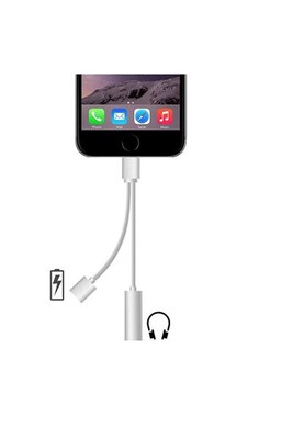Adaptateur et convertisseur GENERIQUE CABLING® iPhone 7 Adaptateur Lightning vers Jack Audio Aux 3,5 mm et Chargeur pour iphone 7/7 Plus - blanc