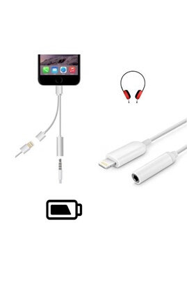 Adaptateur et convertisseur GENERIQUE CABLING® Câble 2 en 1 pour iPhone 7/7  Plus Adaptateur en Lightning Chargeur avec Jack Audio Écouteur 3.5MM (Pas  de Contrôle de Musique et Appel