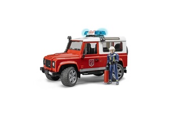Accessoires circuits et véhicules Bruder Bruder 2596 Land Rover Defender - Véhicule d'intervention avec figurine et extinteur