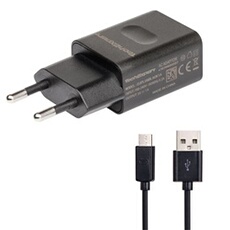 Chargeur secteur vers USB noir + cable usb 1m pour liseuses Amazon Kindle