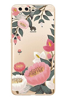 Novago Huawei P10 Plus - Coque Gel TPU souple Transparente avec impression gravée de qualité pour Huawei P10 Plus - Fleurs