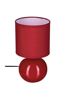 lampe - céramique - rouge - h 25 cm