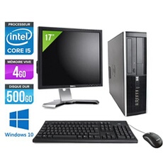 Pc Elite 8200 SFF + Ecran 17'' - Noir - Intel Core i5-2400 / 3.10 GHz - RAM 4 Go - HDD 500 Go - DVD - Gigabit Ethernet - Windows 10 Professionnel