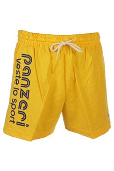 short et bermuda sportswear panzeri shorts multisports uni a jaune jersey short jaune taille : s