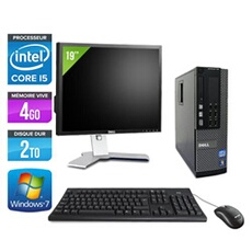 Ordinateur Optiplex 790 SFF + Ecran 19'' - Noir - Intel Core i5-2400 / 3.10 GHz - RAM 4 Go - HDD 2 To - DVD - Gigabit Ethernet - Windows 7