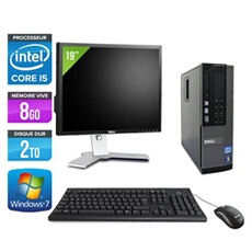 Ordinateur Optiplex 790 SFF + Ecran 19'' - Noir - Intel Core i5-2400 / 3.10 GHz - RAM 8 Go - HDD 2 To - DVD - Gigabit Ethernet - Windows 7