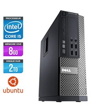 Pc Optiplex 790 SFF - Noir - Intel Core i5-2400 / 3.10 GHz - RAM 8 Go - HDD 2 To - DVD - Gigabit Ethernet - Ubuntu - Linux