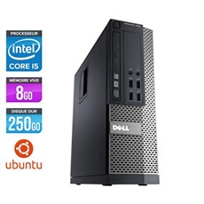 Pc Optiplex 790 SFF - Noir - Intel Core i5-2400 / 3.10 GHz - RAM 8 Go - HDD 250 Go - DVD - Gigabit Ethernet - Ubuntu - Linux