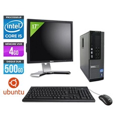 Ordinateur Optiplex 790 SFF + Ecran 17'' - Noir - Intel Core i5-2400 / 3.10 GHz - RAM 4 Go - HDD 500 Go - DVD - Gigabit Ethernet - Ubuntu - Linux