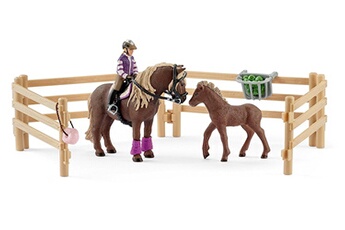 Figurine pour enfant Schleich *stop* cavalière avec poneys islandais - figurines schleich 42363