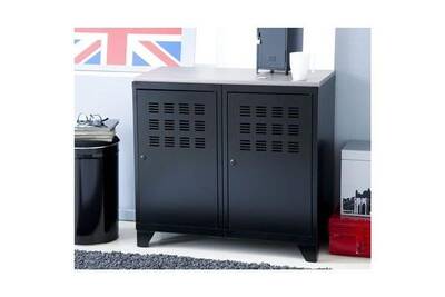 Caisson De Bureau Phsa Armoire Metal 2 Portes Noir Darty