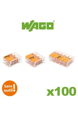 Connecteur Wago - Pot panaché de 100 bornes de connexion