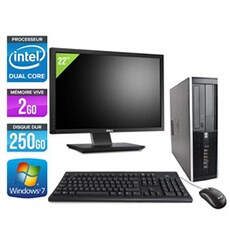 Unité centrale Elite 8100 SFF + Ecran 22'' - Noir - Intel Pentium G6950 / 2.80 GHz - RAM 2 Go - HDD 250 Go - DVD - Gigabit Ethernet - Windows 7