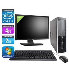 Ordinateur Elite 8100 SFF + Ecran 22'' - Noir - Intel Core i5-650 / 3.2 GHz - RAM 4 Go - HDD 2 To - DVDRW - Gigabit Ethernet - Windows 7