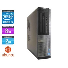 Unité centrale Optiplex 7010 Desktop - Noir - Intel Core i5-3470 / 3.20 GHz - RAM 8 Go - HDD 2 To - DVDRW - Gigabit Ethernet - Ubuntu - Linux