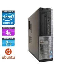 Unité centrale Optiplex 7010 Desktop - Noir - Intel Core i5-3470 / 3.20 GHz - RAM 4 Go - HDD 2 To - DVDRW - Gigabit Ethernet - Ubuntu - Linux