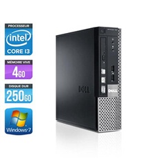 Unité centrale Optiplex 790 USFF - Noir - Intel Core i3-2120 / 3.30 GHz - RAM 4 Go - HDD 250 Go - DVDRW - Gigabit Ethernet - Windows 7 Professionnel