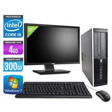 Ordinateur Elite 8100 SFF + Ecran 22'' - Noir - Intel Core i5-650 / 3.2 GHz - RAM 4 Go - HDD 300 Go - DVDRW - Gigabit Ethernet - Windows 7