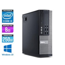 Unité centrale Optiplex 7010 SFF - Noir - Intel Core i3-3220 / 3.30 GHz - RAM 8 Go - HDD 250 Go - DVD - Gigabit Ethernet - Windows 10 Professionnel