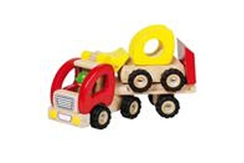 Autre jeux éducatifs et électroniques Goki Camion plateau avec camion chargeur - jeu goki bois 55963