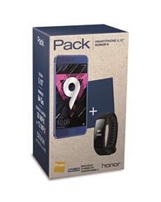 Pack Fnac Smartphone 9 Double SIM 64 Go Bleu + Bracelet connecté Band 3 Noir