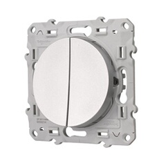 Schneider Electric Interrupteur Double Va-Et-Vient Odace Aluminium