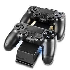 Chargeur double 2x Extra Life pour PS4 Noir