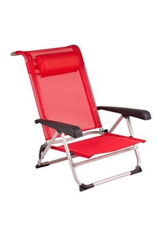 chaise de plage aluminium rouge