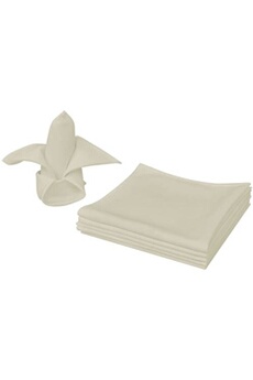 serviette de table vidaxl serviettes de table 50 pcs crème 50x50 cm