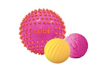 Balle, jouet sensoriel Ludi Set de 3 balles sensorielles roses